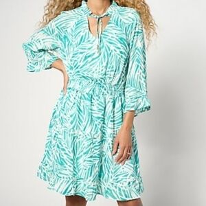 Belle Beach by Kim Gravel Petite Large Seascape Tiered Dress